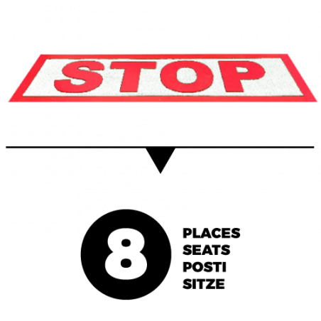 "STOP" 8 SEATS WHITE...