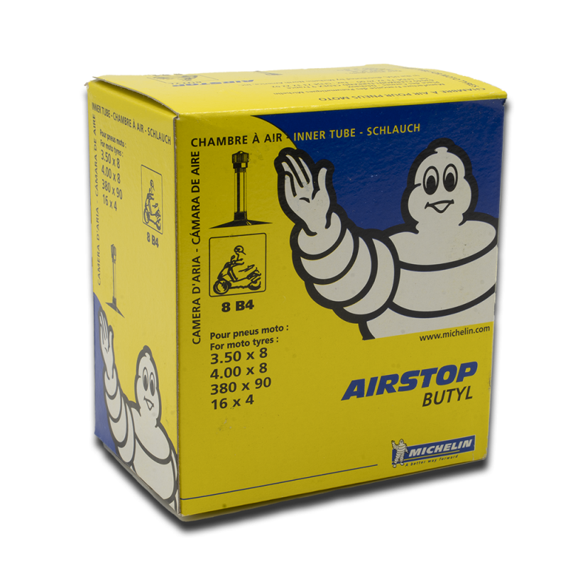CHAMBRE A AIR MICHELIN 3 50 4 00 X 8 VALVE DROITE REF 8 B4